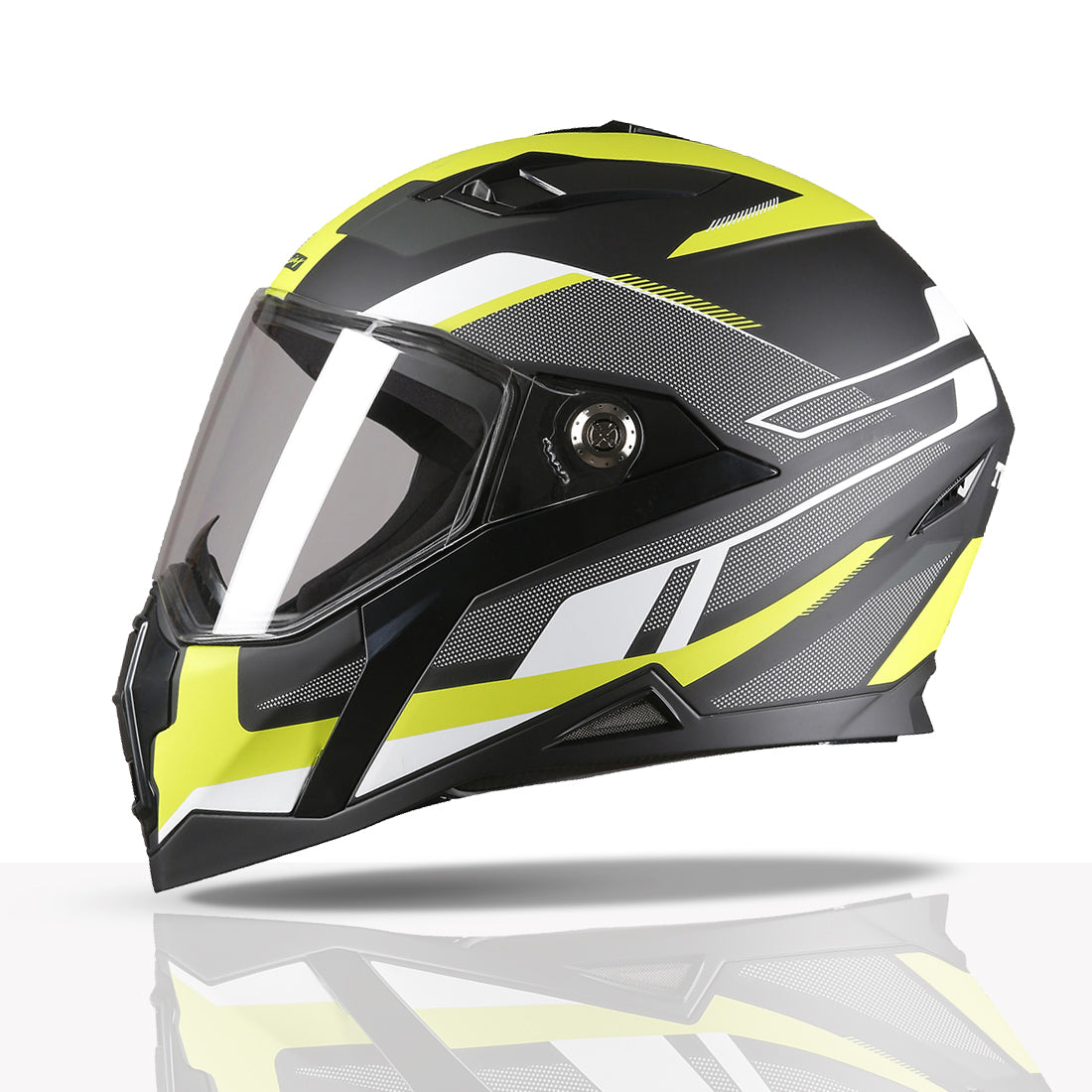 TVS Racing Anti Matter Full Face Helmet for Bike & Motorcycle Riders #-DOT & ISI Certified-Lightweight ABS Shell, UV Resistant-Ventilated Comfort Liner, Quick-Release Visor & Chin Strap